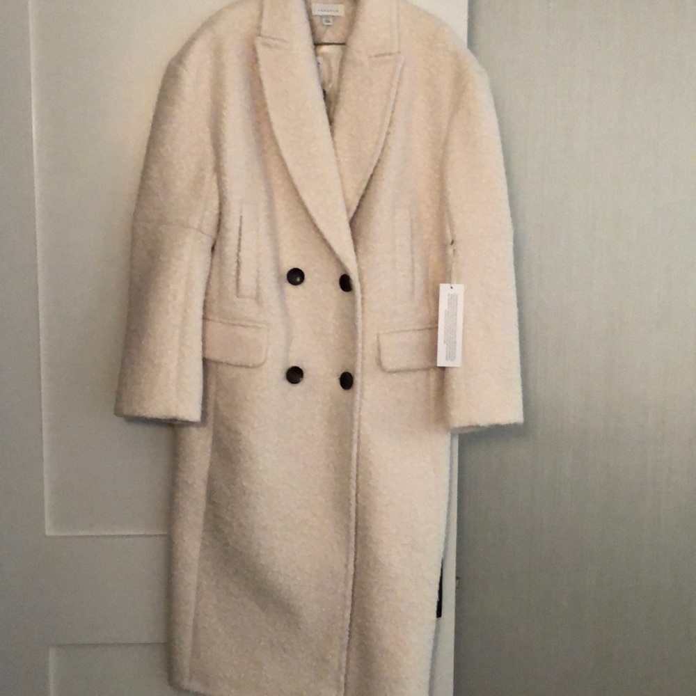 Cream color coat Top shop